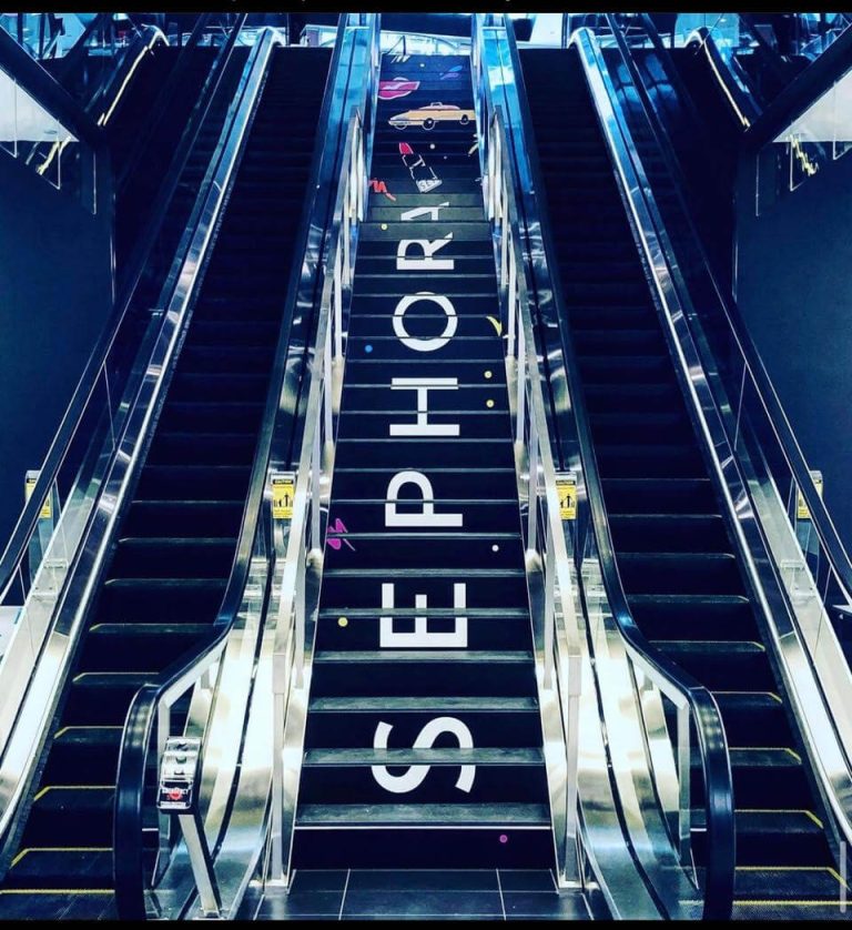 sephora-branded-escalator-wrap-retail-activation